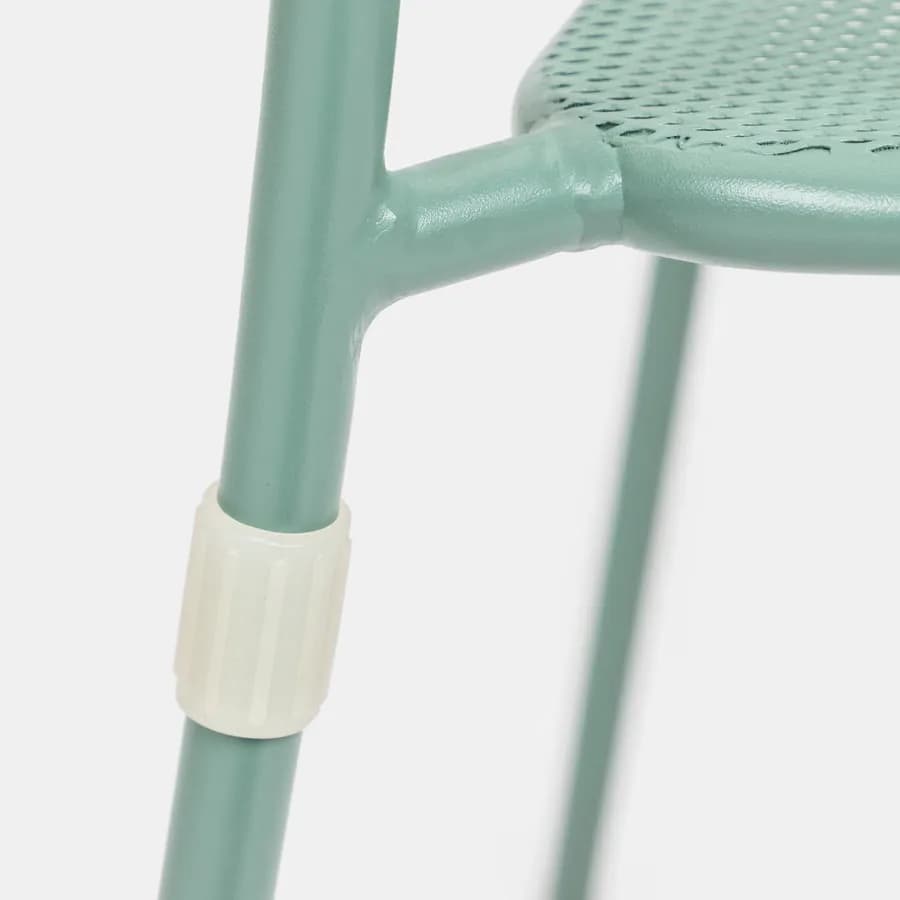 Set bistrot tavolo 60x60 e 2 sedie con braccioli in acciaio verde marino - Faber