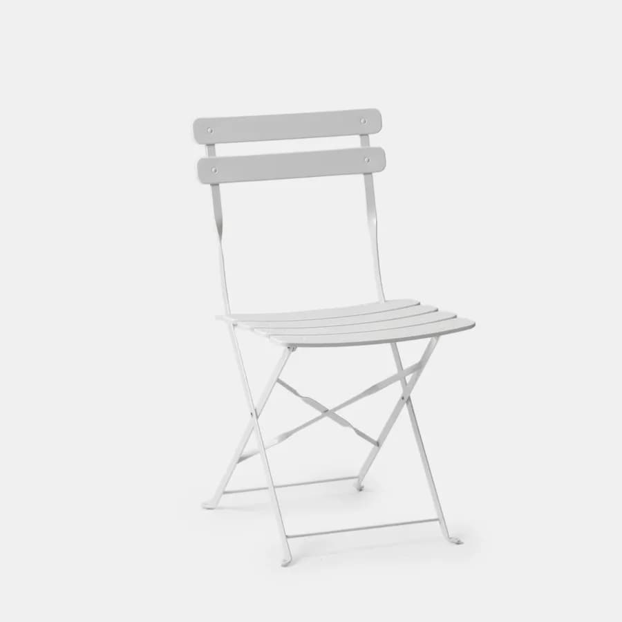 Set pranzo pieghevole tavolo 110x70 cm e 4 sedie in metallo bianco - Atelier