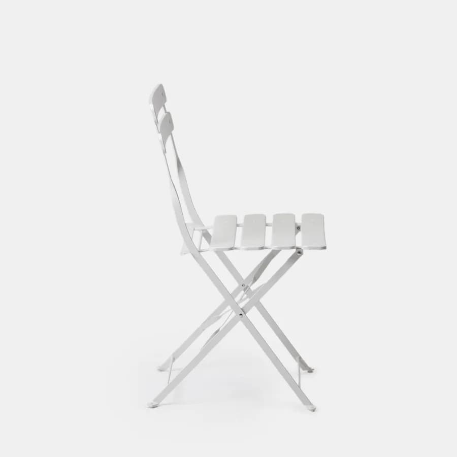 Set pranzo pieghevole tavolo 110x70 cm e 4 sedie in metallo bianco - Atelier