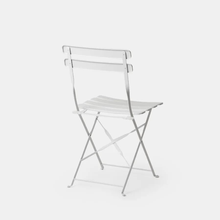 Set pranzo pieghevole tavolo 110x70 cm e 4 sedie in metallo bianco - Atelier