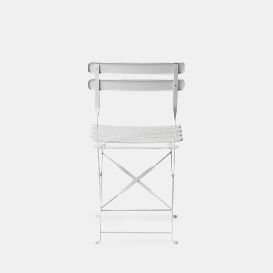 Set pranzo pieghevole tavolo 110x70 cm e 4 sedie in metallo bianco - Atelier