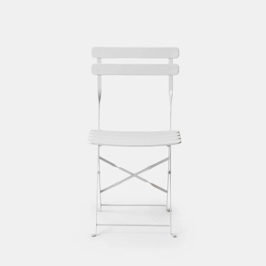 Set pranzo pieghevole tavolo 110x70 cm e 4 sedie in metallo bianco - Atelier