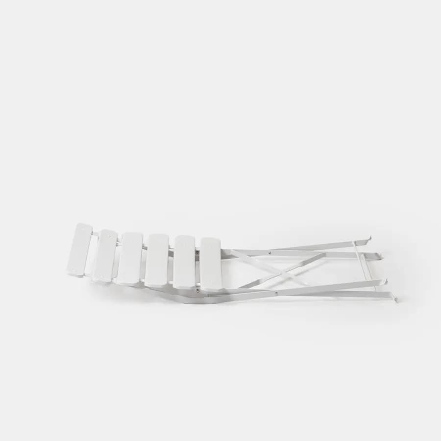 Set pranzo pieghevole tavolo 110x70 cm e 4 sedie in metallo bianco - Atelier