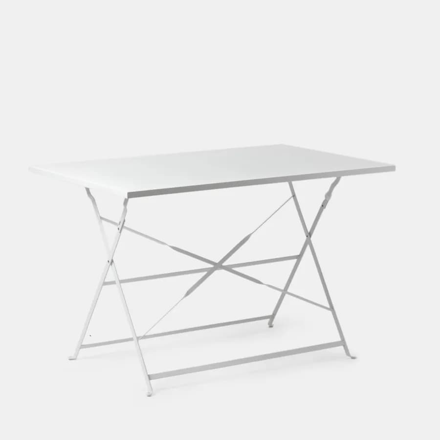 Set pranzo pieghevole tavolo 110x70 cm e 4 sedie in metallo bianco - Atelier