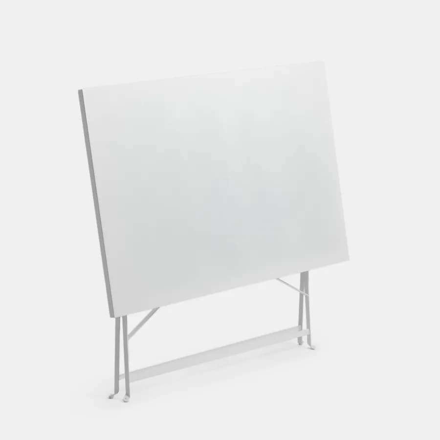 Set pranzo pieghevole tavolo 110x70 cm e 4 sedie in metallo bianco - Atelier