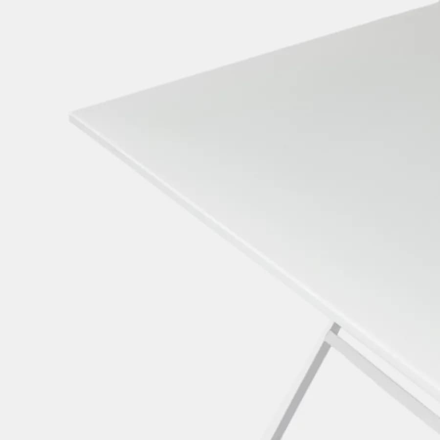 Set pranzo pieghevole tavolo 110x70 cm e 4 sedie in metallo bianco - Atelier