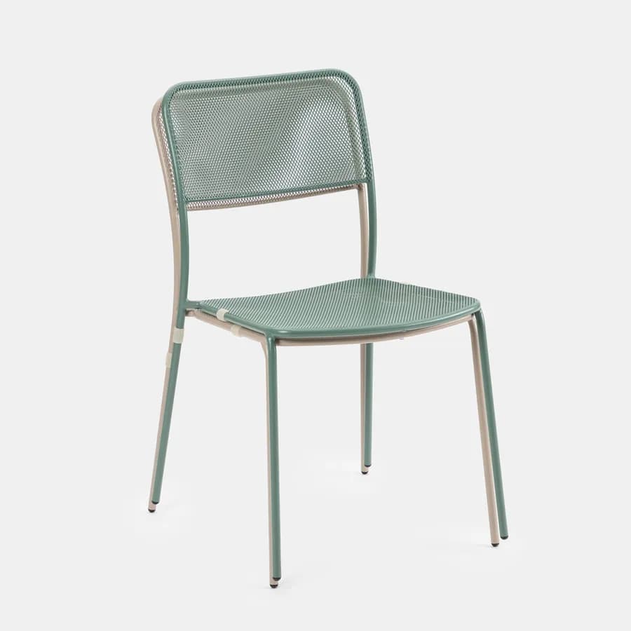 Set bistrot tavolo 70x70 cm e 2 sedie in acciaio verde marino - Faber