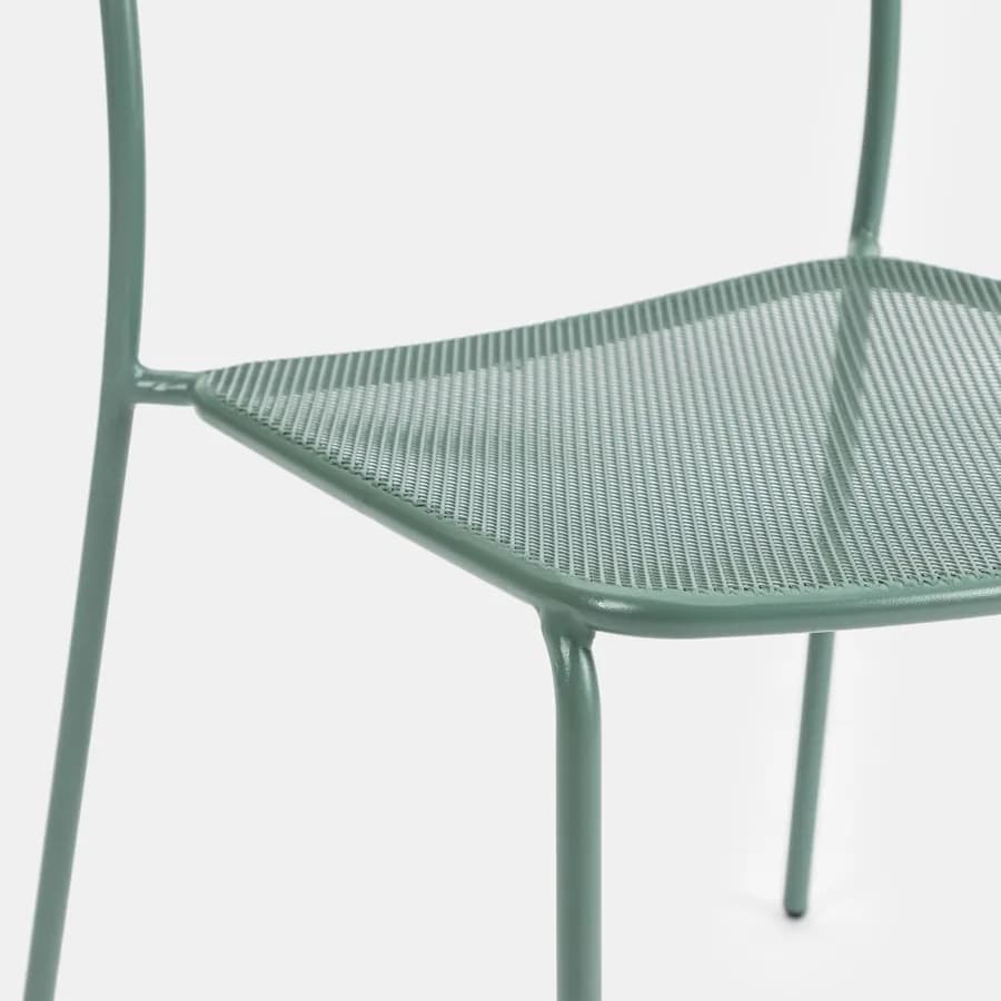 Set bistrot tavolo 70x70 cm e 2 sedie in acciaio verde marino - Faber
