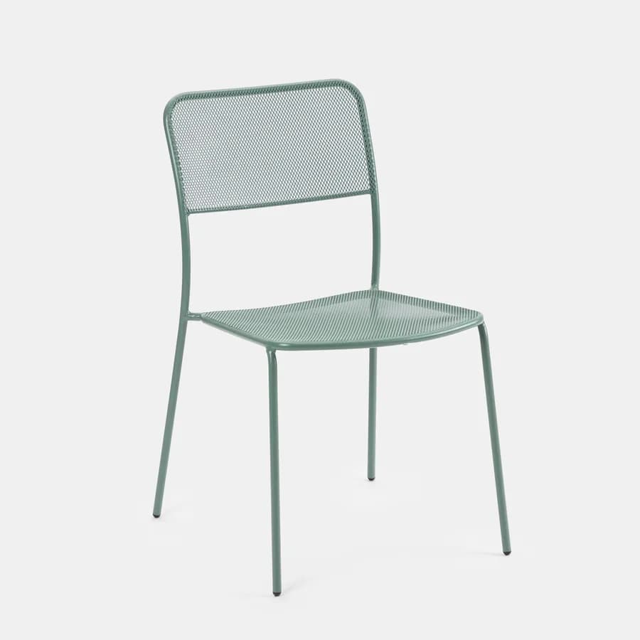 Set bistrot tavolo 70x70 cm e 2 sedie in acciaio verde marino - Faber