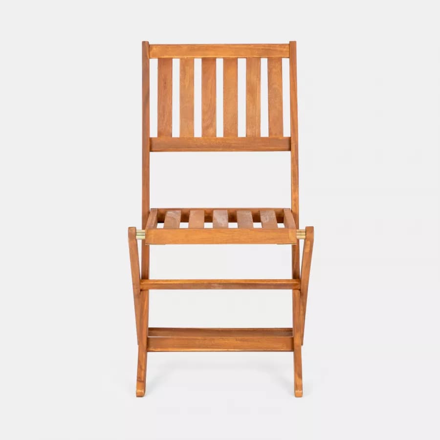 Set bistrot con tavolo pieghevole 70x70 cm e 2 sedie pieghevoli in legno di acacia - Paja