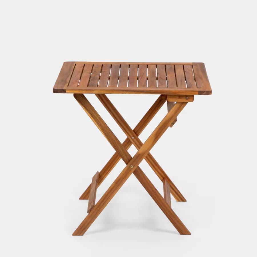 Set bistrot con tavolo pieghevole 70x70 cm e 2 sedie pieghevoli in legno di acacia - Paja