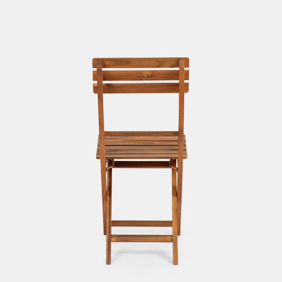 Set bistrot tavolo 70x70 cm e 2 sedie pieghevoli in legno acacia - Paja