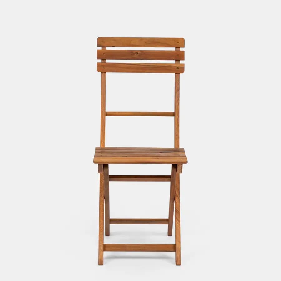 Set bistrot tavolo 70x70 cm e 2 sedie pieghevoli in legno acacia - Paja