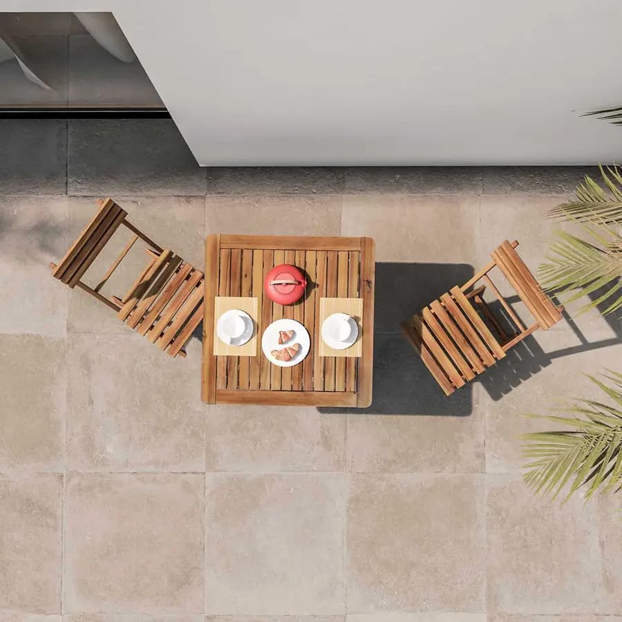 Set bistrot tavolo 70x70 cm e 2 sedie pieghevoli in legno acacia - Paja