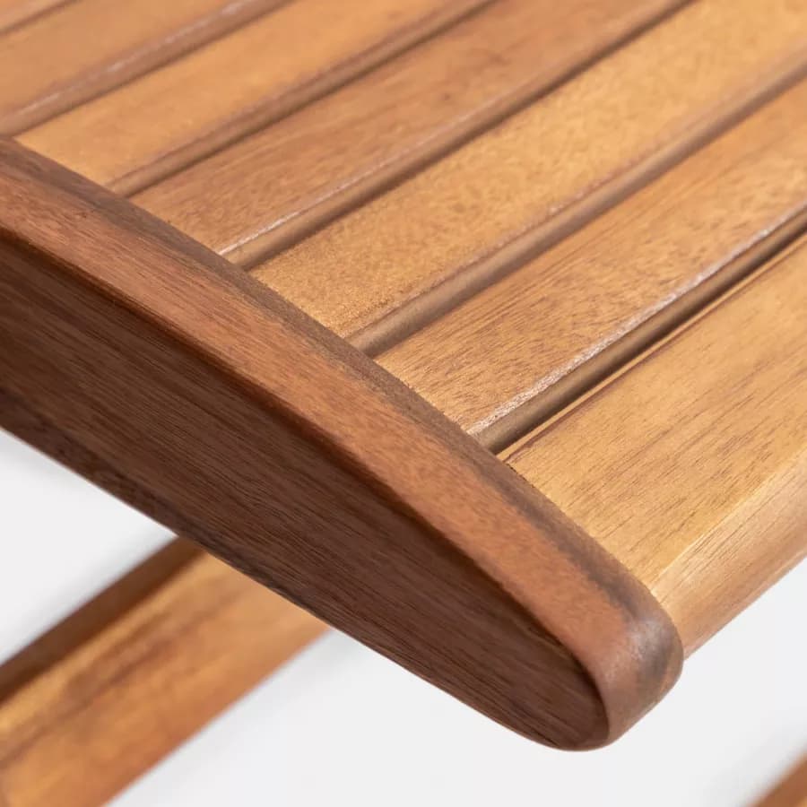 Set bistrot con tavolo 70x70 cm e 2 sedie con braccioli regolabili in legno di acacia - Paja