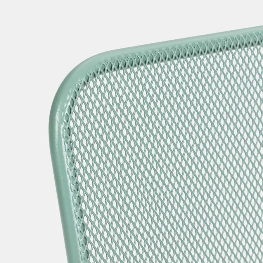 Set bistrot tavolo 70x70 e 2 sedie con braccioli in acciaio verde marino - Faber