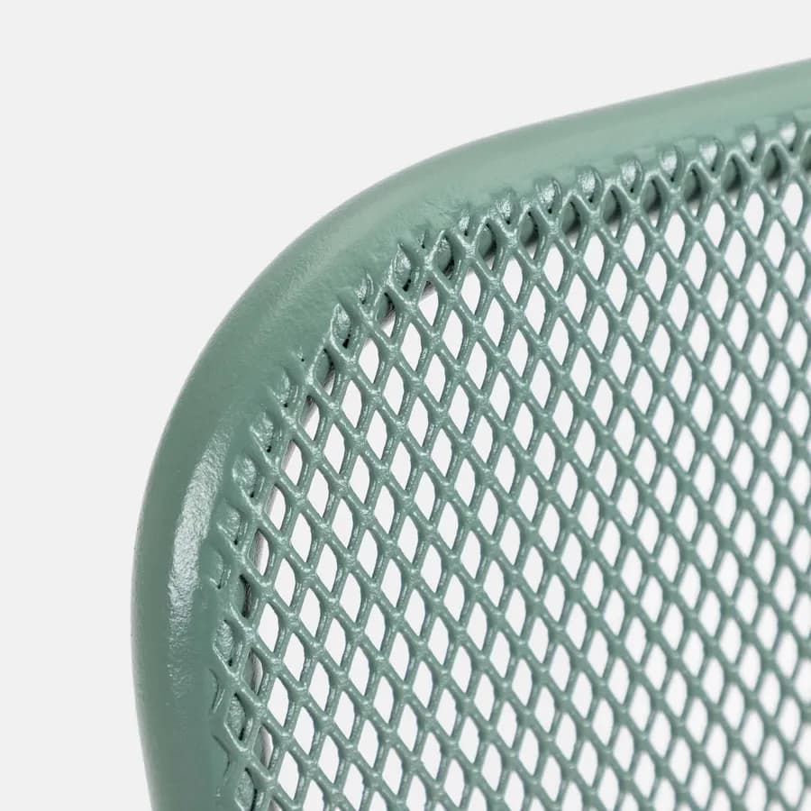 Set pranzo tavolo 80x80 cm e 4 sedie in acciaio verde marino- Faber