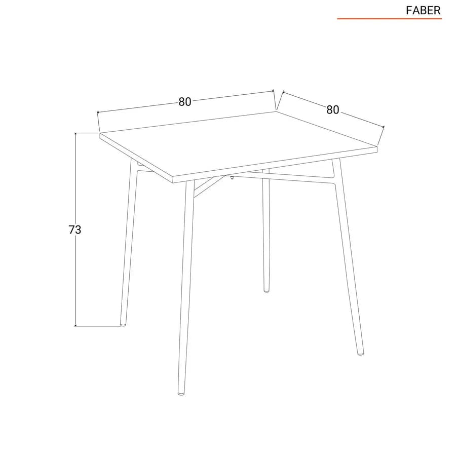 Set pranzo tavolo 80x80 cm e 4 sedie in acciaio verde marino- Faber