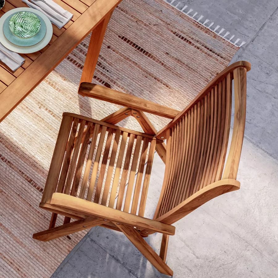 Set pranzo tavolo 80x80 cm e 4 sedie regolabili in legno di acacia - Paja