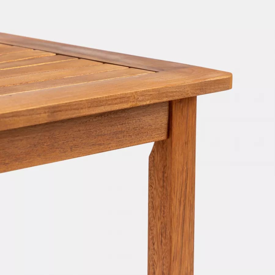 Set pranzo tavolo 80x80 cm e 4 sedie regolabili in legno di acacia - Paja