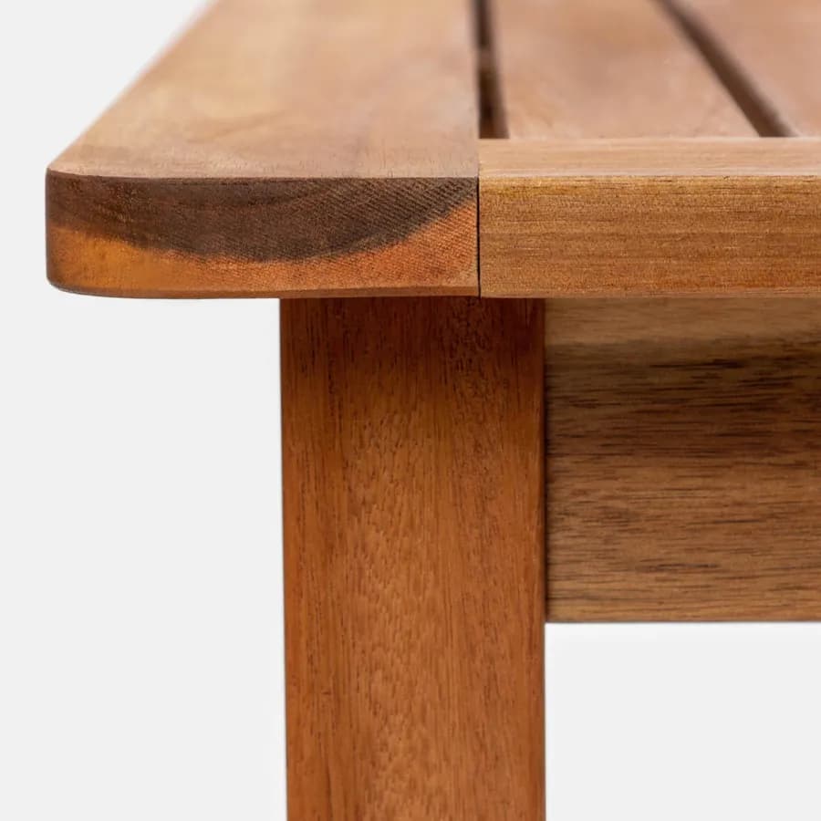 Set pranzo tavolo 90x90 cm e 4 sedie pieghevoli in legno di acacia e corda grigia - Yadira