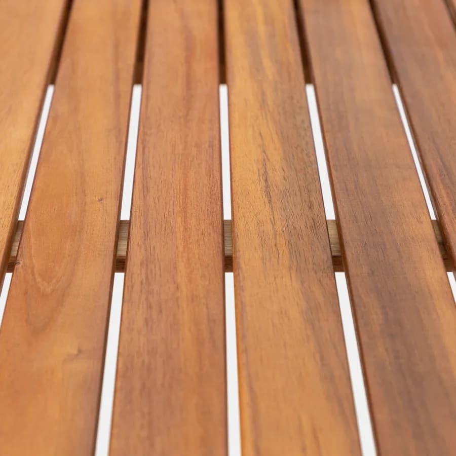 Set pranzo tavolo 90x90 cm e 4 sedie con braccioli in legno di acacia – Paja