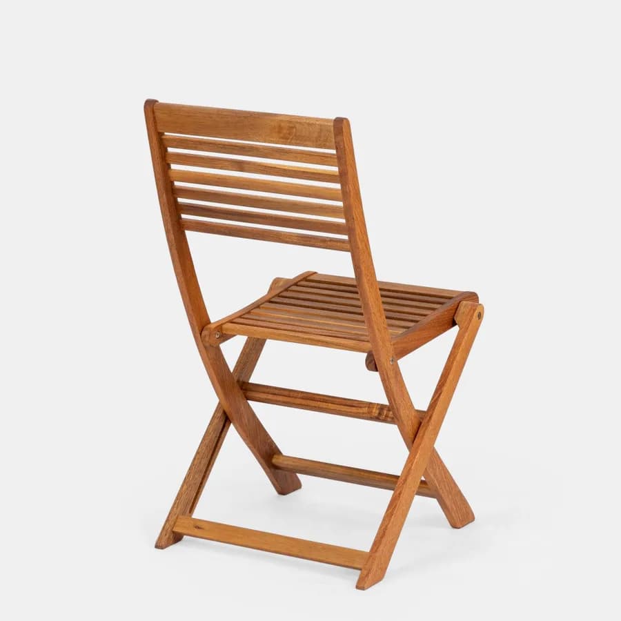 Set pranzo tavolo 90x90 cm con 4 sedie pieghevoli in legno di acacia - Paja