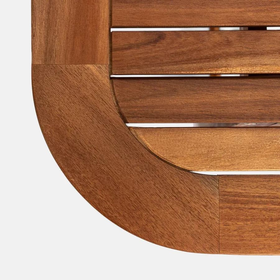 Set pranzo tavolo allungabile 120/160x80 cm e 4 sedie con braccioli in legno di acacia - Paja