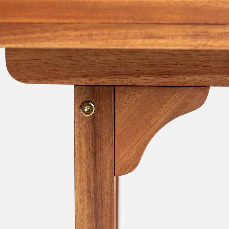 Set pranzo tavolo allungabile 120/160x80 cm e 4 sedie con braccioli in legno di acacia - Paja