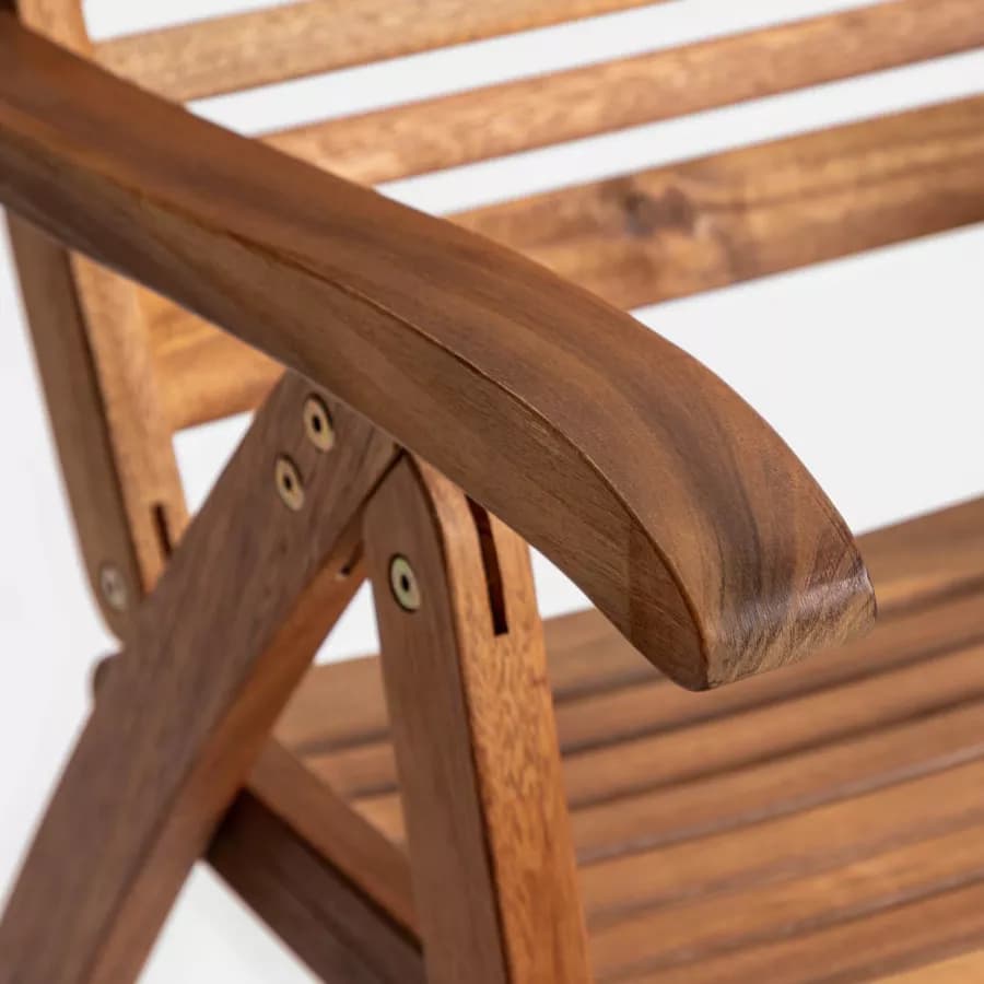 Set pranzo tavolo allungabile 120/160x80 cm e 4 sedie regolabili in legno di acacia - Paja