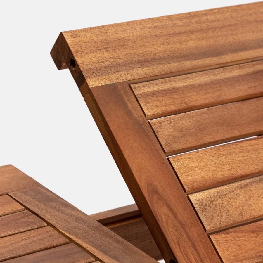 Set pranzo tavolo allungabile 120/160x80 cm e 4 sedie pieghevoli in legno di acacia e corda grigia - Yadira