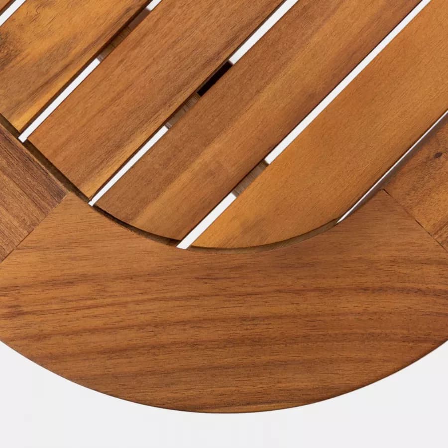Set pranzo tavolo allungabile pieghevole 120/160x80 cm e 4 sedie con braccioli regolabili in legno di acacia - Paja
