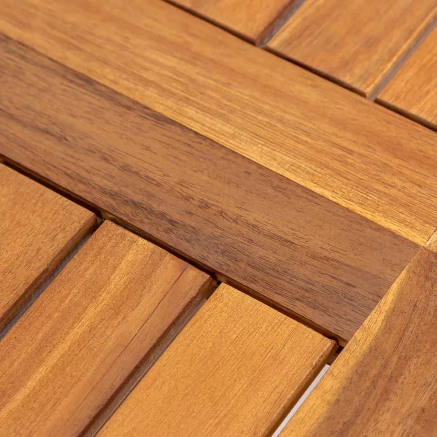 Set pranzo tavolo allungabile pieghevole 120/160x80 cm e 4 sedie con braccioli regolabili in legno di acacia - Paja