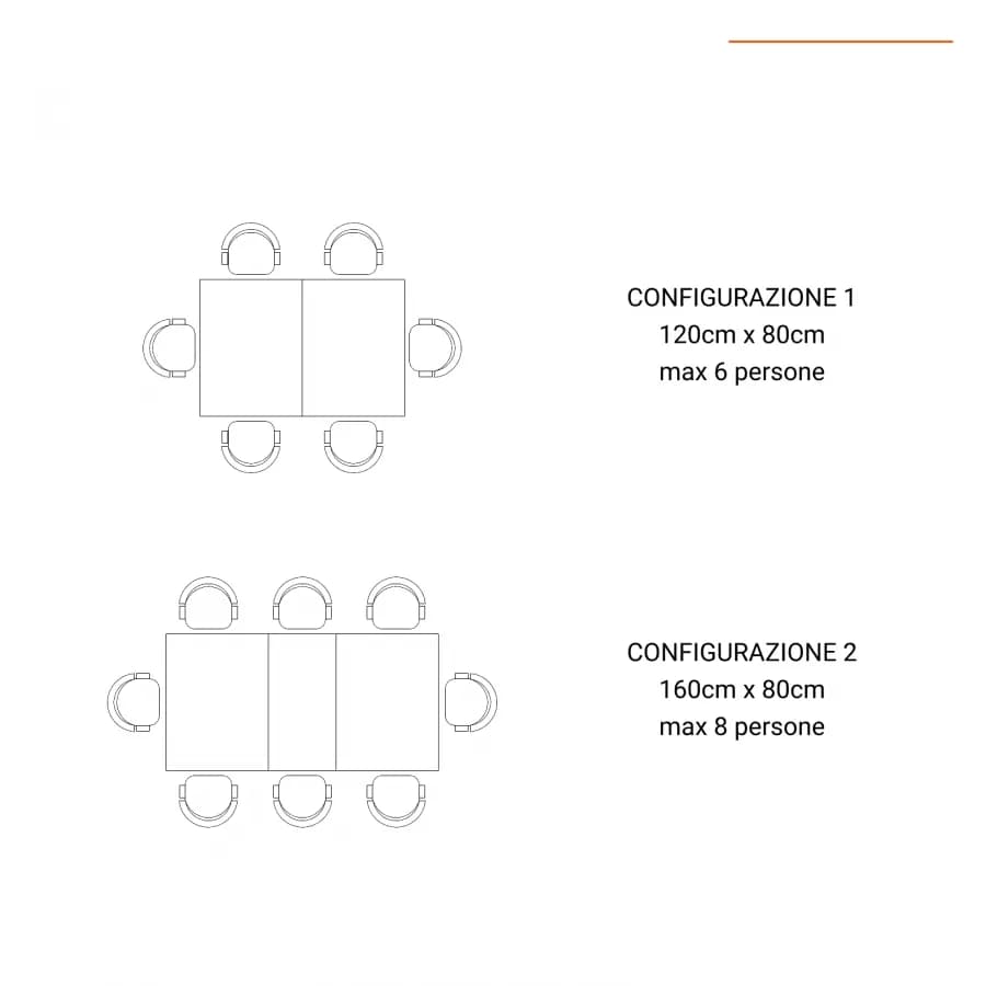 Set pranzo tavolo allungabile pieghevole 120/160x80 cm e 4 sedie con braccioli regolabili in legno di acacia - Paja