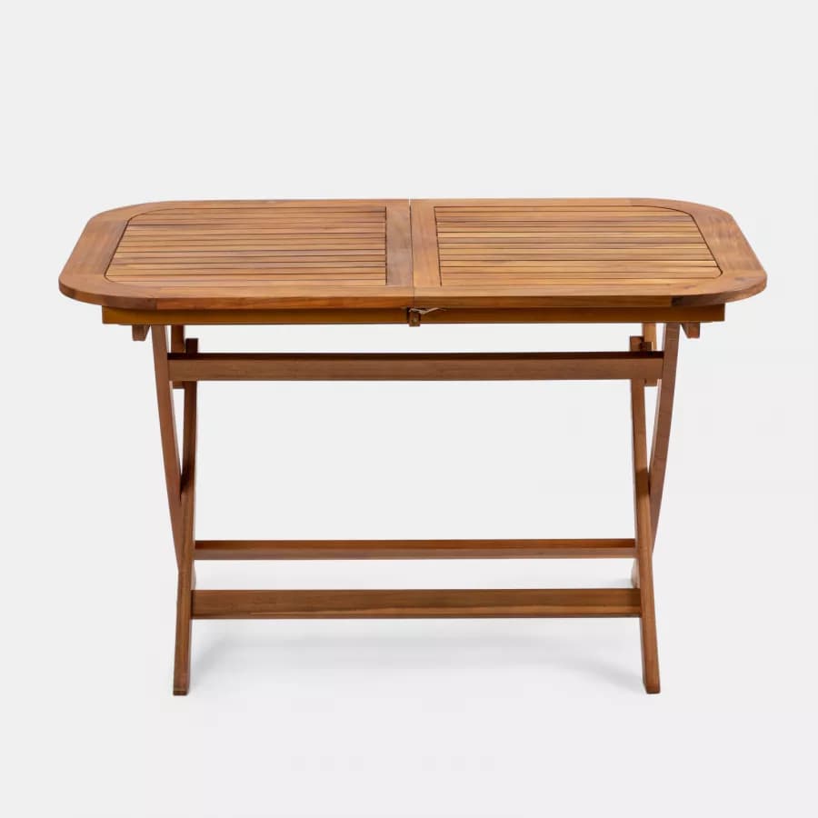 Set pranzo tavolo allungabile pieghevole 120/160x80 cm e 4 sedie in legno di acacia - Paja