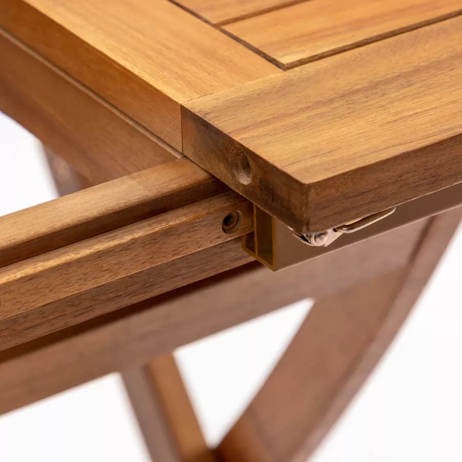 Set pranzo tavolo allungabile pieghevole 120/160x80 cm e 4 sedie in legno di acacia - Paja