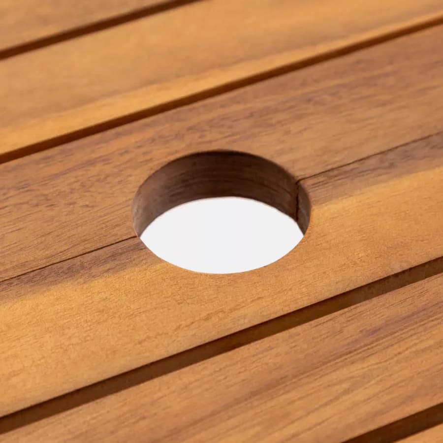 Set pranzo tavolo allungabile pieghevole 120/160x80 cm e 4 sedie in legno di acacia - Paja