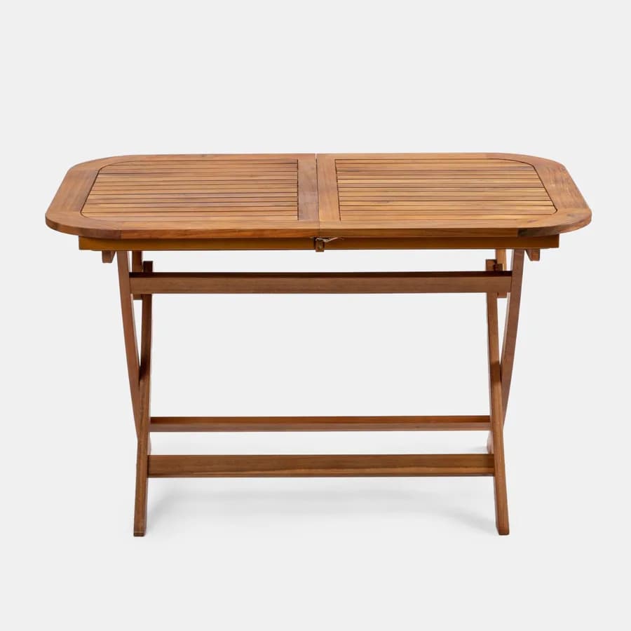 Set pranzo pieghevole tavolo 120/160x80 cm e 4 sedie in legno e corda tortora - Yadira