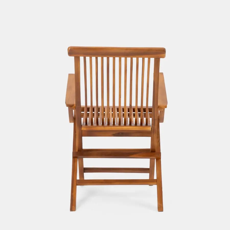 Set pranzo tavolo con top in legno di acacia 115x70 cm e 4 sedie con braccioli in legno teak - Paja