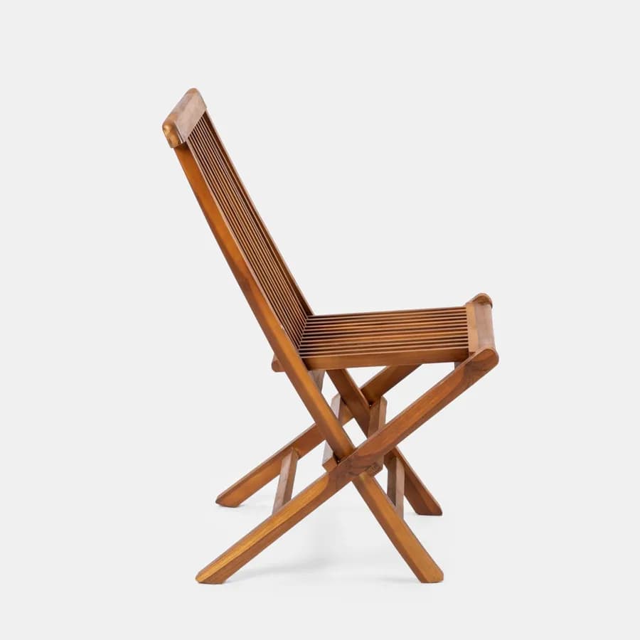 Set pranzo tavolo con top in legno di acacia 115x70 cm e 4 sedie pieghevoli in legno teak - Paja