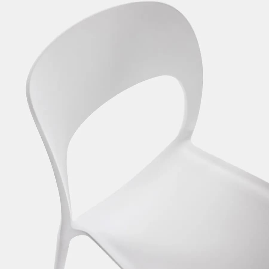 Set pranzo tavolo con piano in legno di acacia 115x70 cm e 4 sedie impilabili bianco - Paint