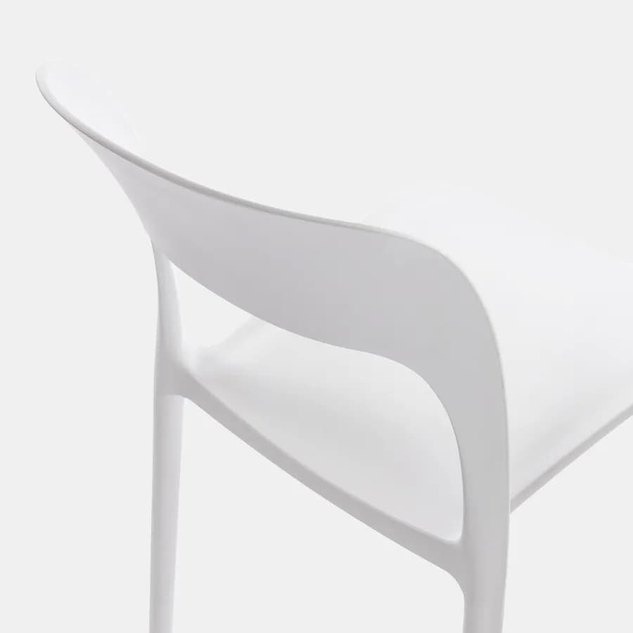 Set pranzo tavolo con piano in legno di acacia 115x70 cm e 4 sedie impilabili bianco - Paint