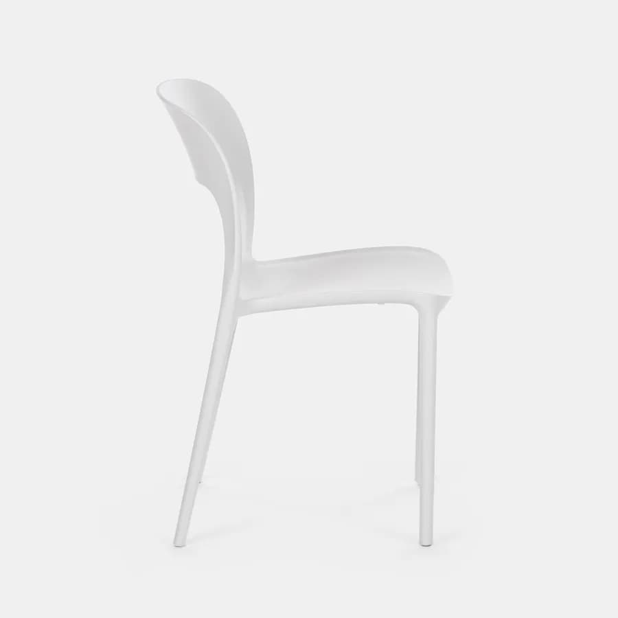 Set pranzo tavolo con piano in legno di acacia 115x70 cm e 4 sedie impilabili bianco - Paint