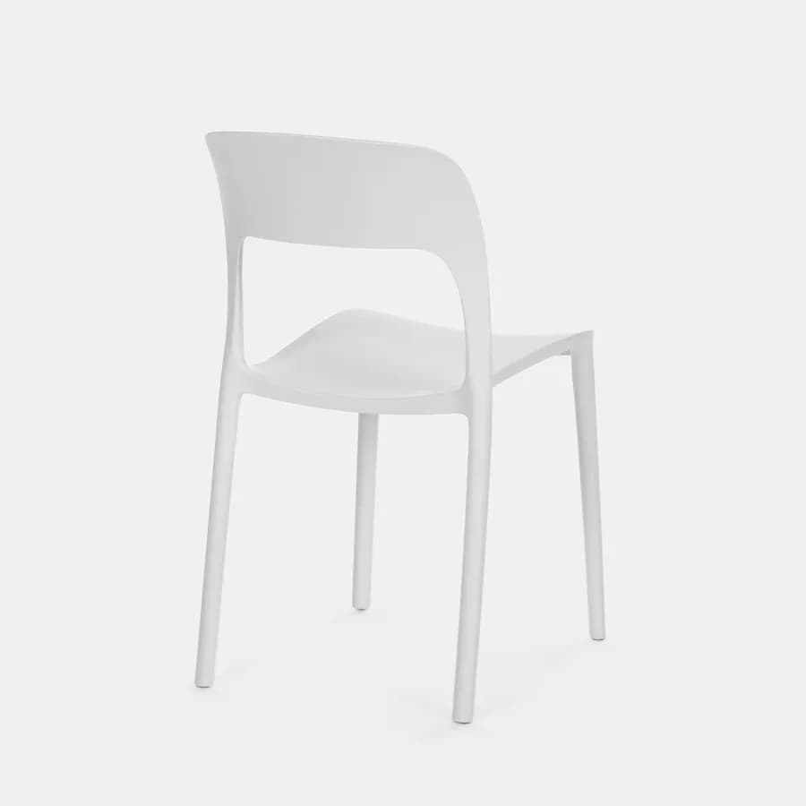 Set pranzo tavolo con piano in legno di acacia 115x70 cm e 4 sedie impilabili bianco - Paint