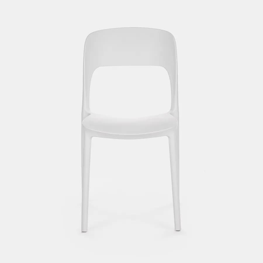 Set pranzo tavolo con piano in legno di acacia 115x70 cm e 4 sedie impilabili bianco - Paint