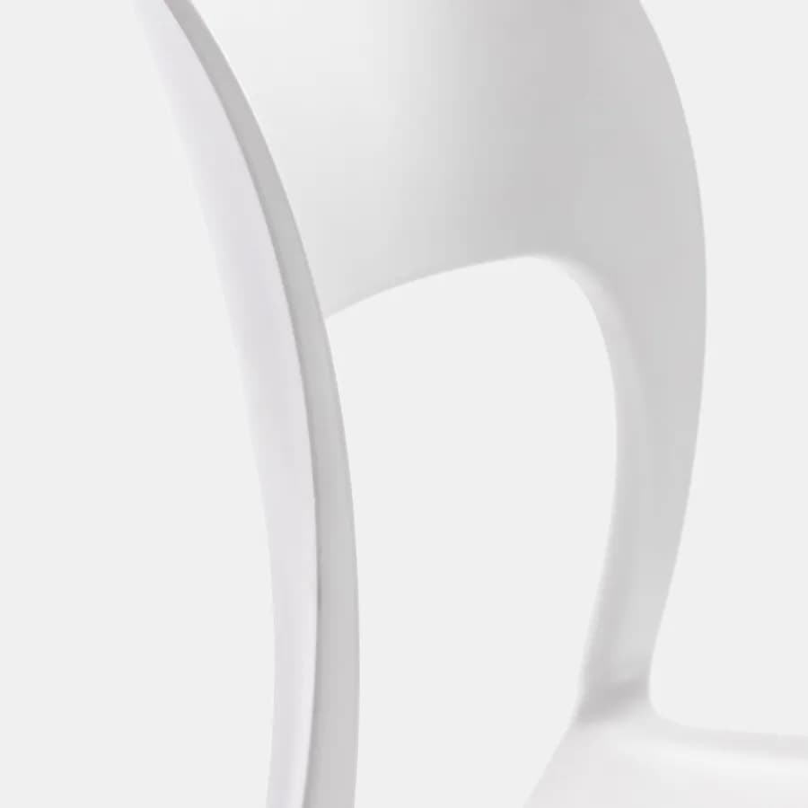 Set pranzo tavolo con piano in legno di acacia 115x70 cm e 4 sedie impilabili bianco - Paint