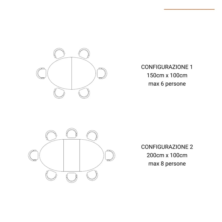 Set pranzo tavolo ovale allungabile 150/200x100 cm e 4 sedie pieghevoli con braccioli in legno di acacia e corda grigia - Yadira