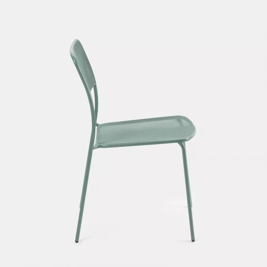 Set bistrot tavolo pieghevole 60x60 cm e 2 sedie in acciaio verde marino - Faber