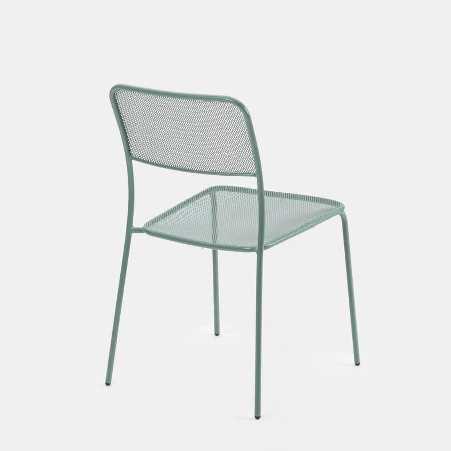 Set bistrot tavolo pieghevole 60x60 cm e 2 sedie in acciaio verde marino - Faber