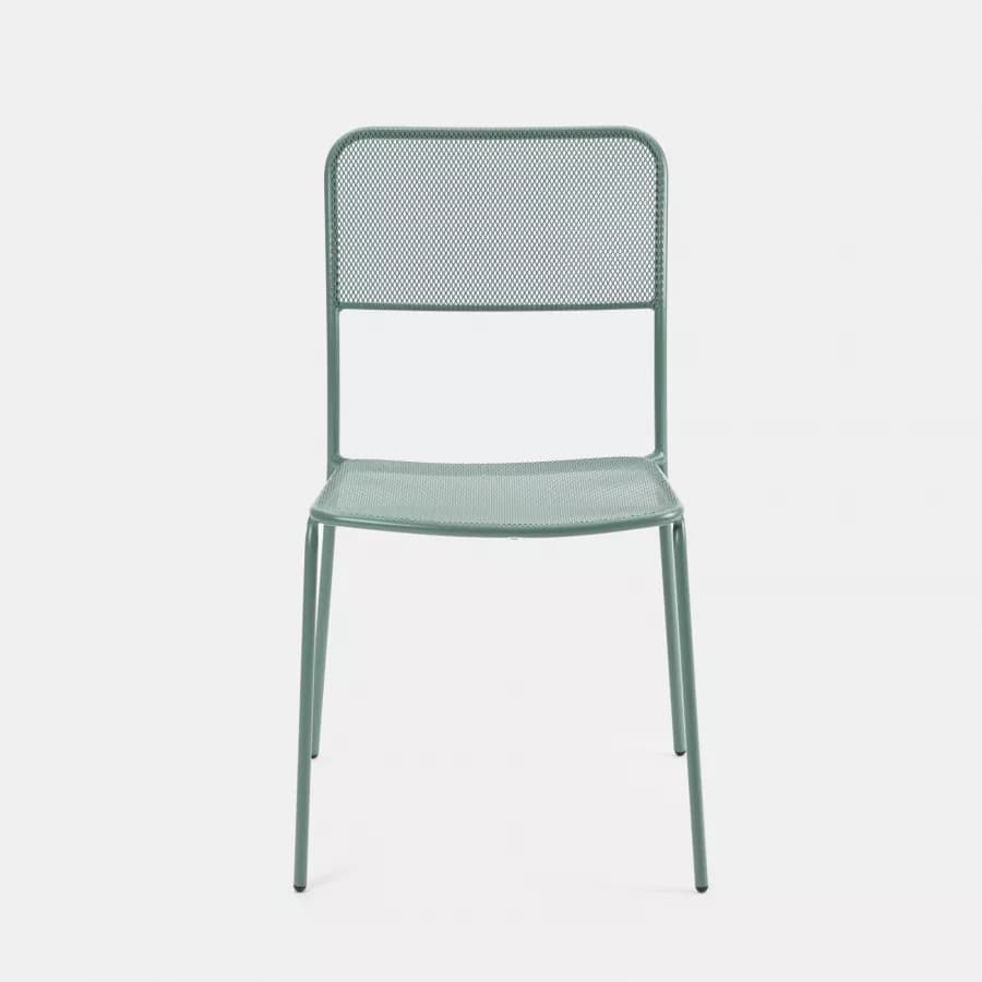 Set bistrot tavolo pieghevole 60x60 cm e 2 sedie in acciaio verde marino - Faber